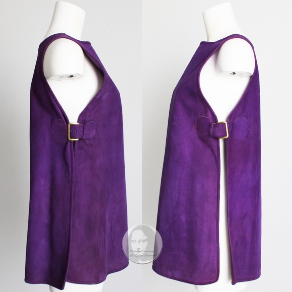 Bonnie Cashin for Sills Tunic Dress Lilac Suede Saks 5th Ave Vintage 60s NOS NWT - Picture 5 of 9